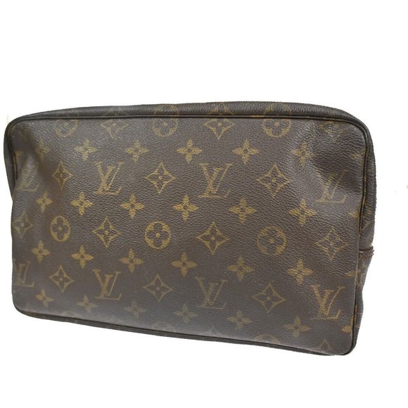 Auth LOUIS VUITTON Trousse Toilette 28 Clutch Hand Bag Monogram Brown - Picture 3 of 14